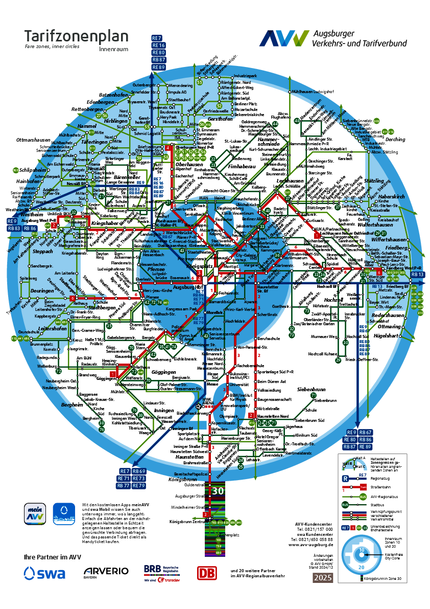 AVV-Tarifzonenplan Innenraum